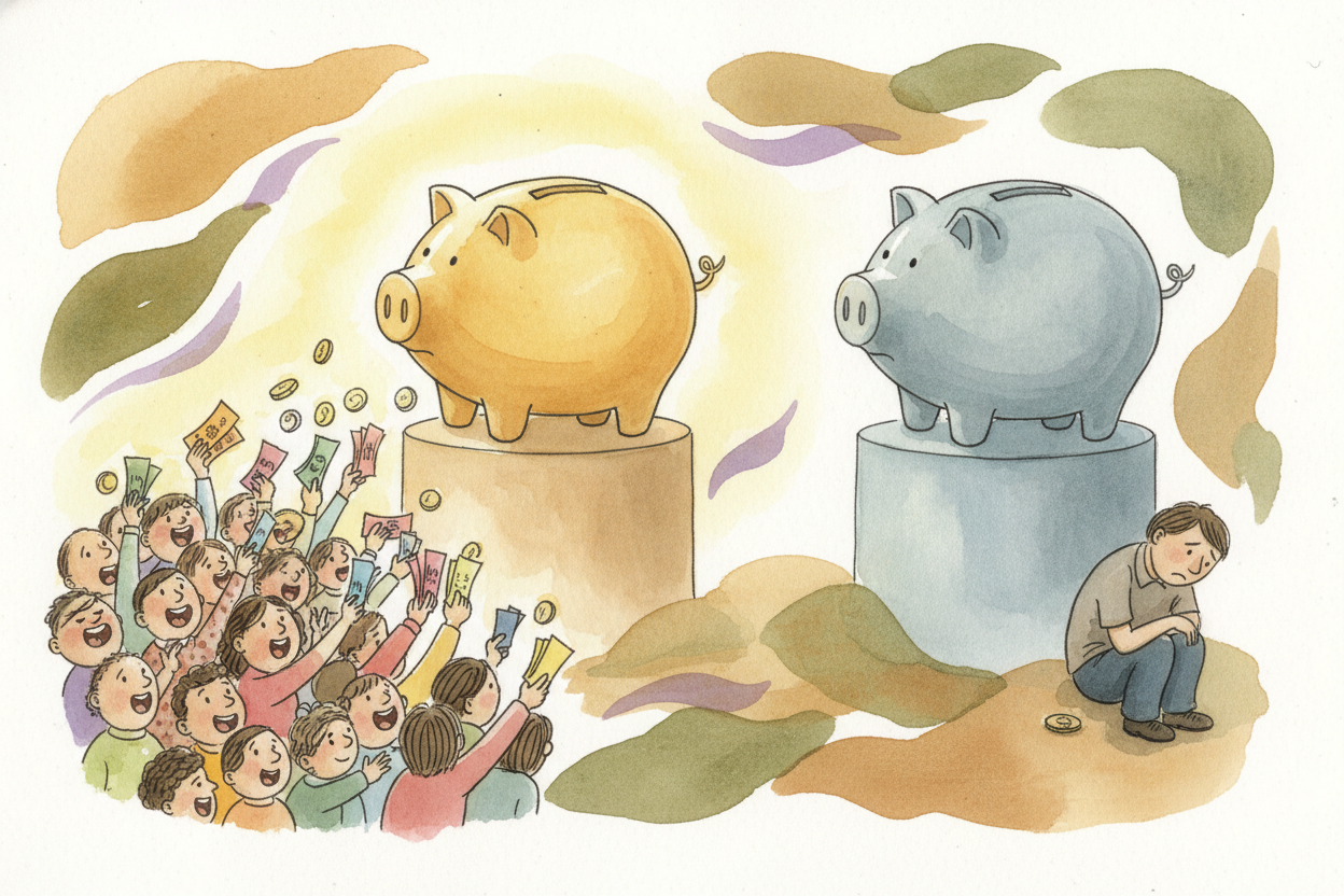 Interest rates twist the story further. Imagine ++Country A++'s banks pay 5% interest on savings, while ++Country B++'s 