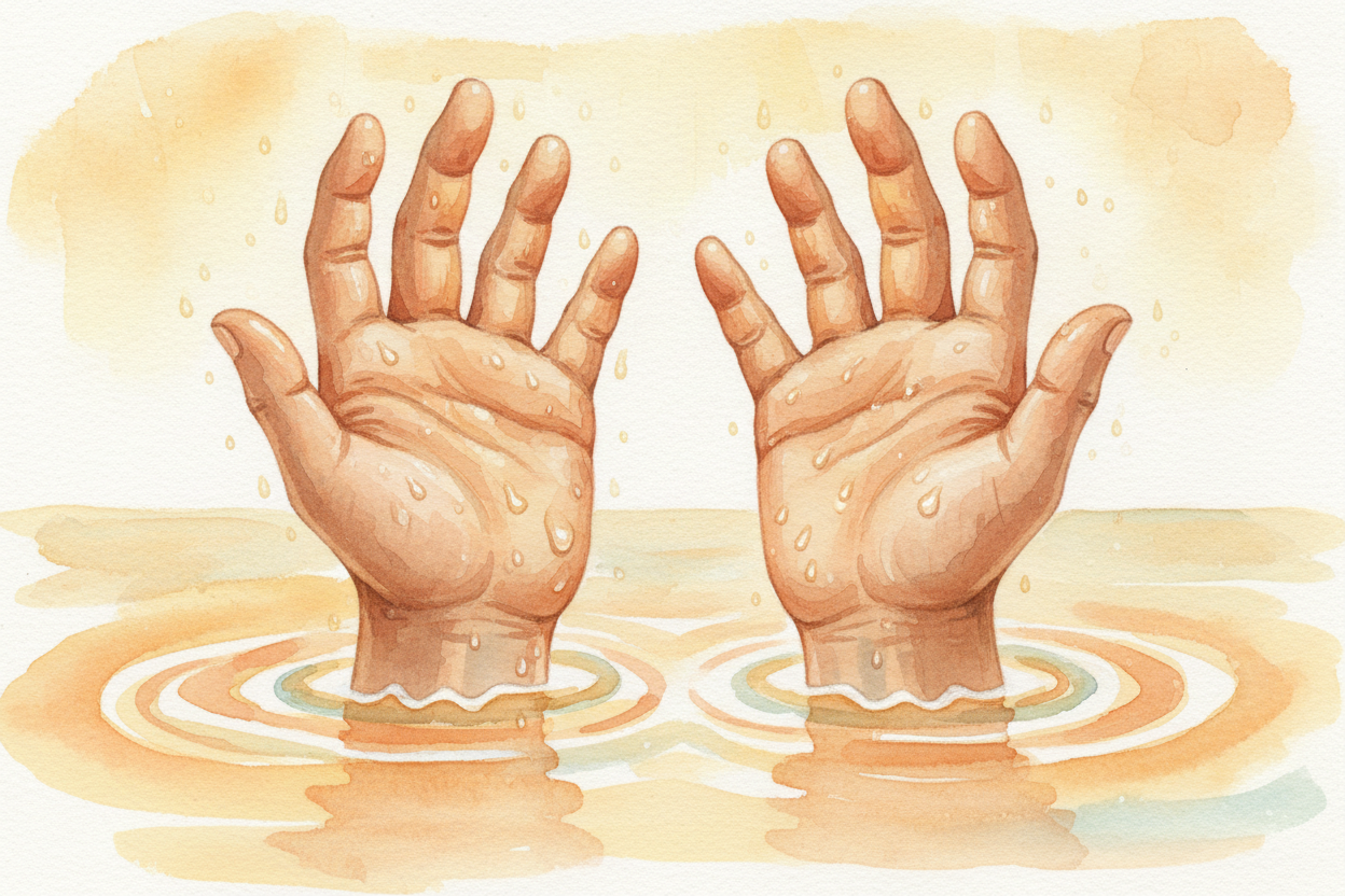 You're lying in the bathtub, warm water up to your shoulders, when you notice your fingertips have turned into miniature