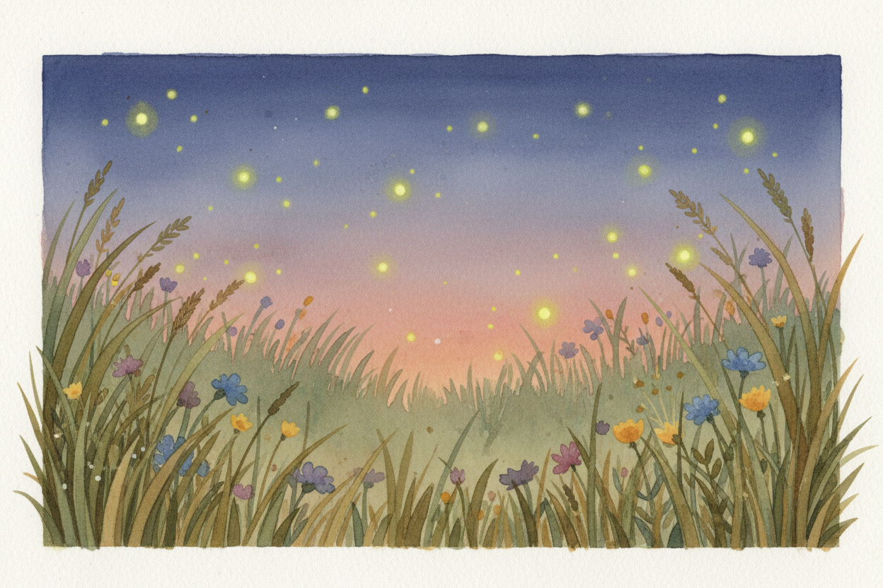 On a warm summer night, tiny lights blink on and off in the darkness like someone flipping switches in the sky. Fireflie