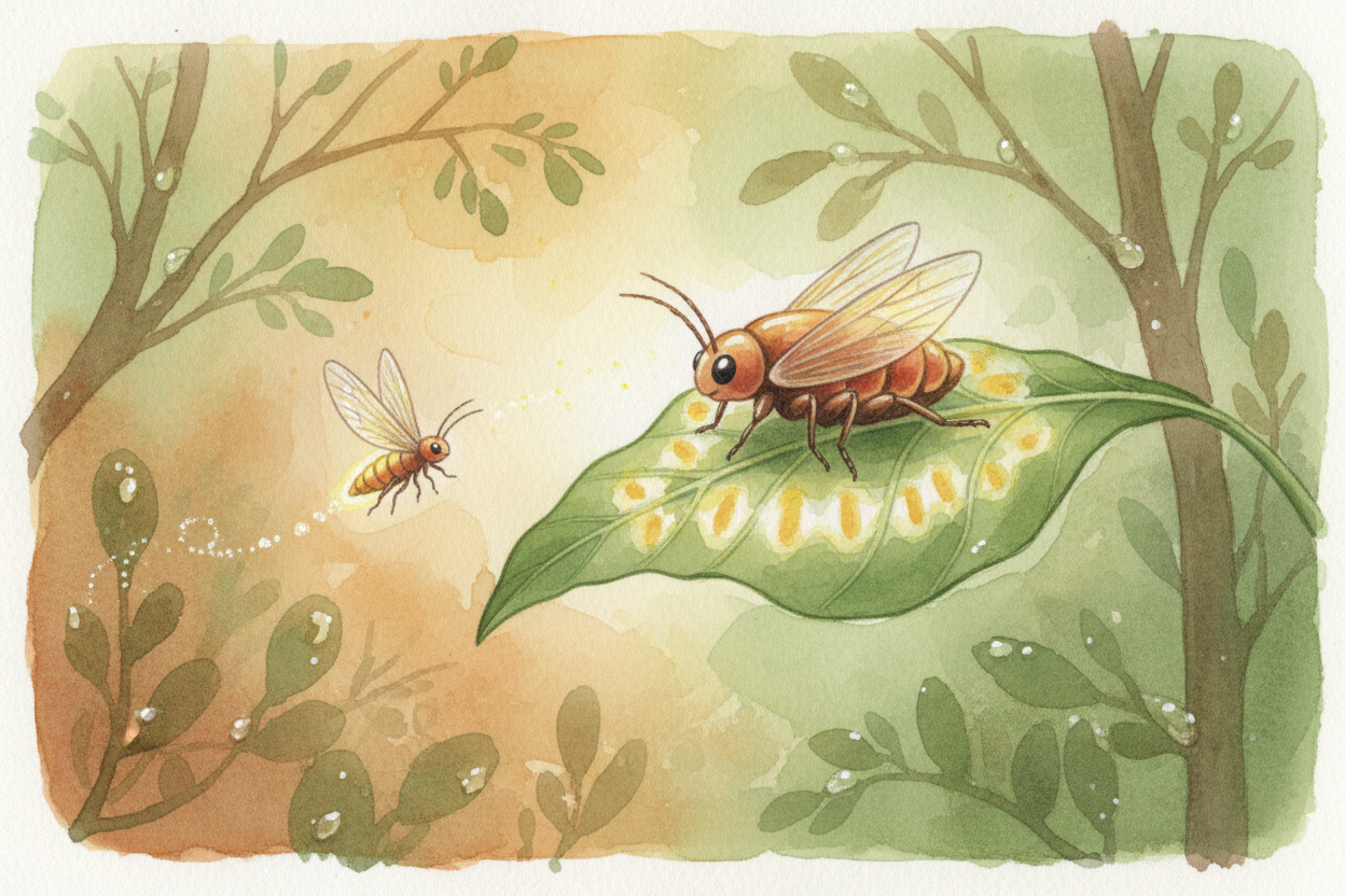 ~~And here's where it gets sneaky.~~ Some female fireflies have learned to **fake the flash patterns** of other species.