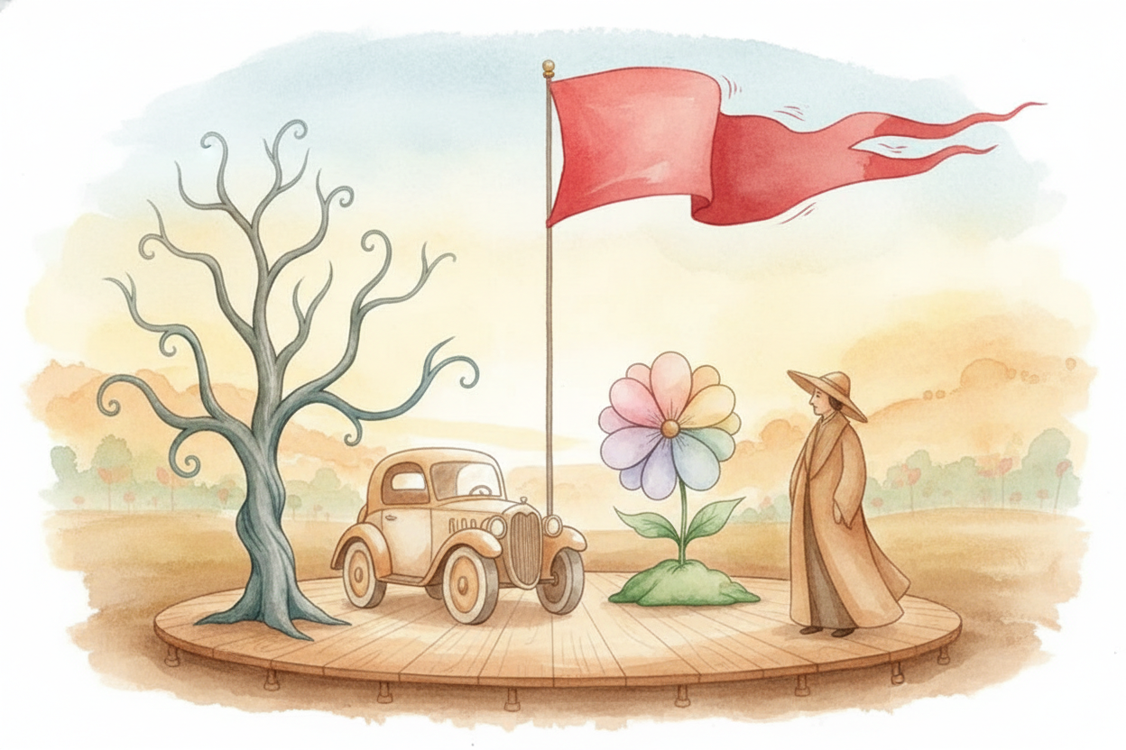 Your eye is a **competition arena**. Everything you look at is fighting for your attention — the tree, the car, the pers
