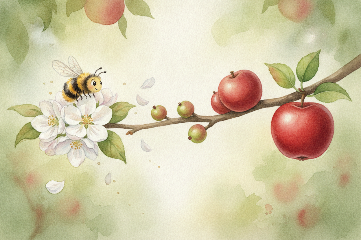When pollen lands on the right spot, **the flower can finally make a seed** — and very often, a fruit to wrap around it.