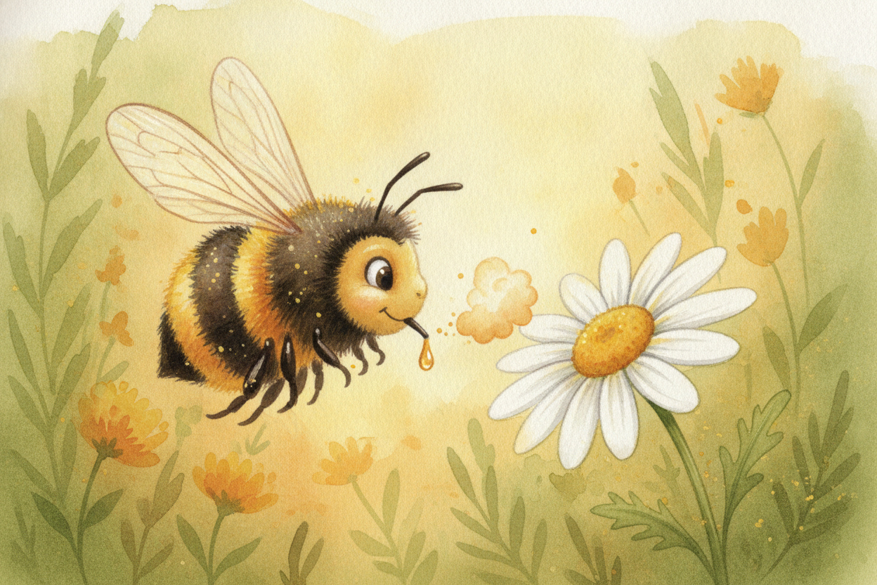 So it's a fair deal, **the oldest trade in the world**. The flower gives *a free drink*. The pollinator gives *a free de