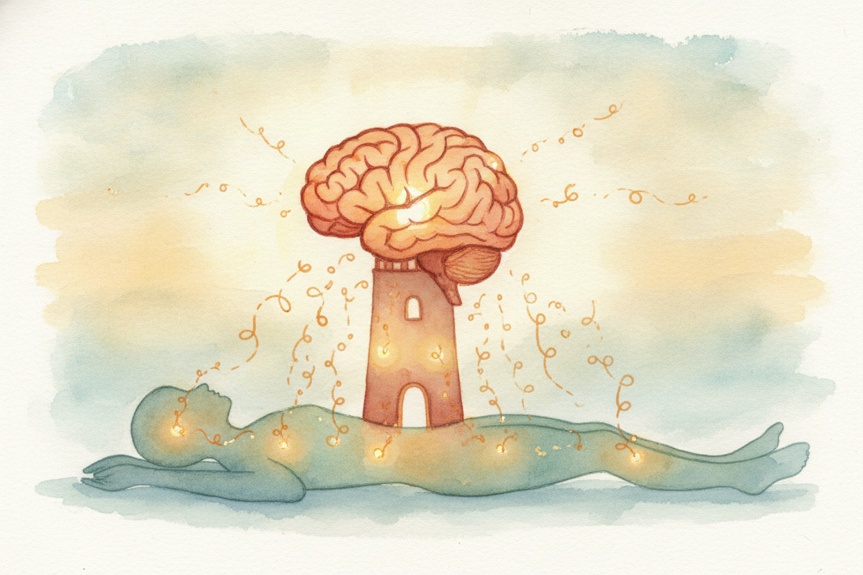 So feeling isn't really in your fingers at all. Your skin only sends the messages; your brain is the one that turns them