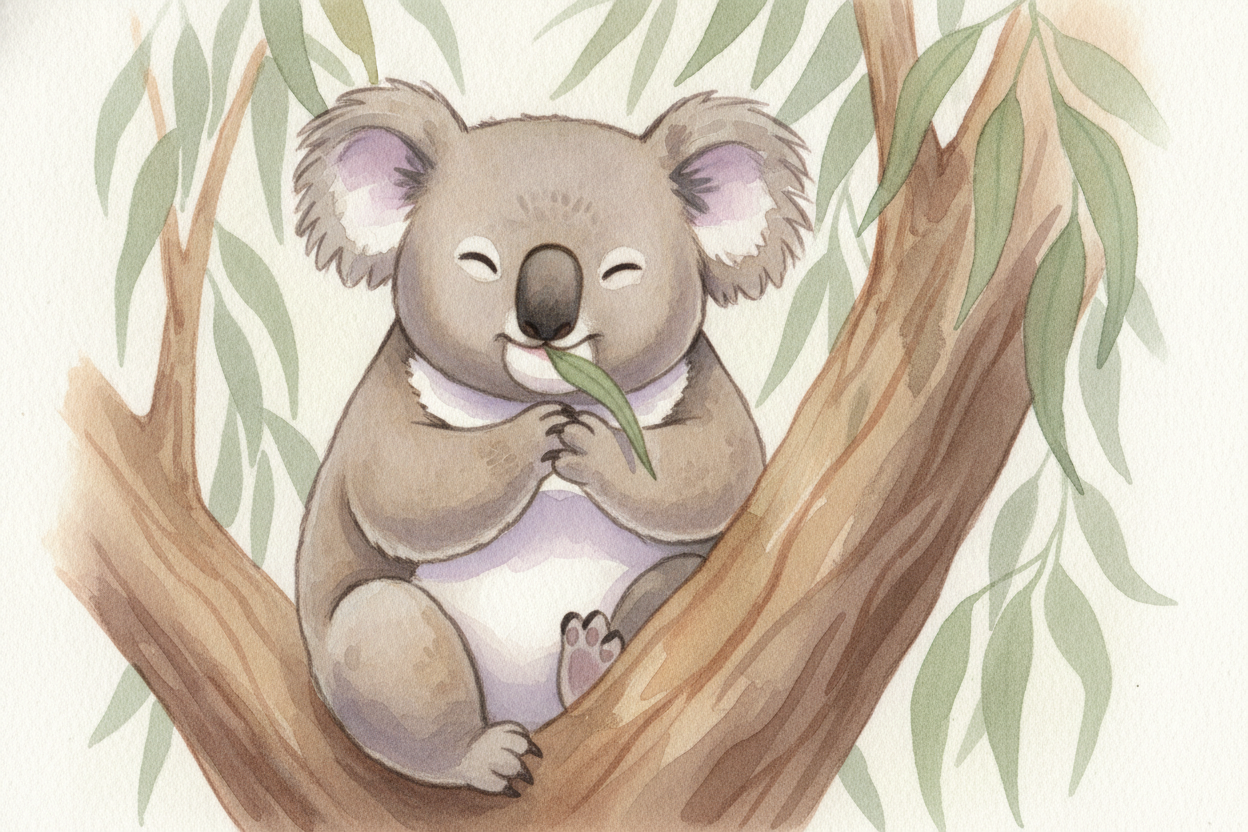 So ++koalas++ became specialists. Their bodies learned to break down those toxic oils so the leaves won't hurt them. Tha