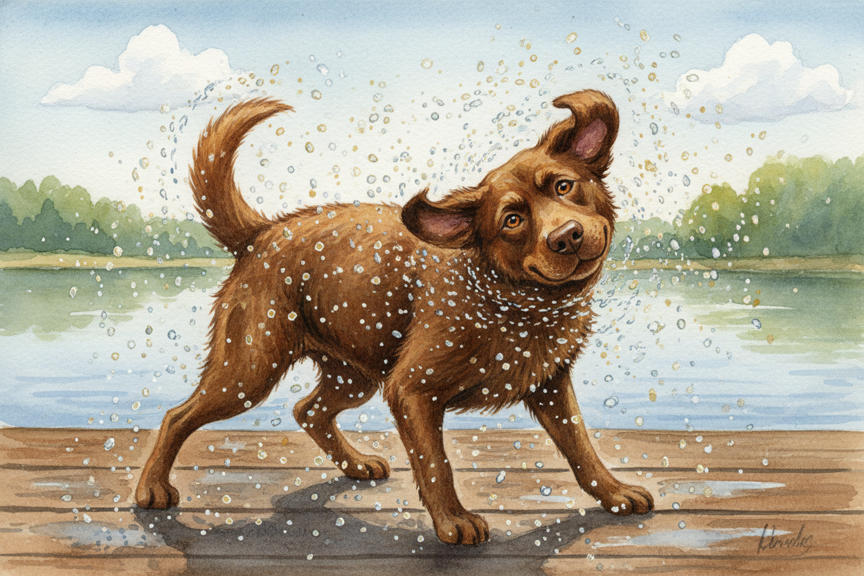 Those dogs had a **secret weapon**: their coat. A Lab's fur is double-layered, **like wearing a wetsuit under a raincoat