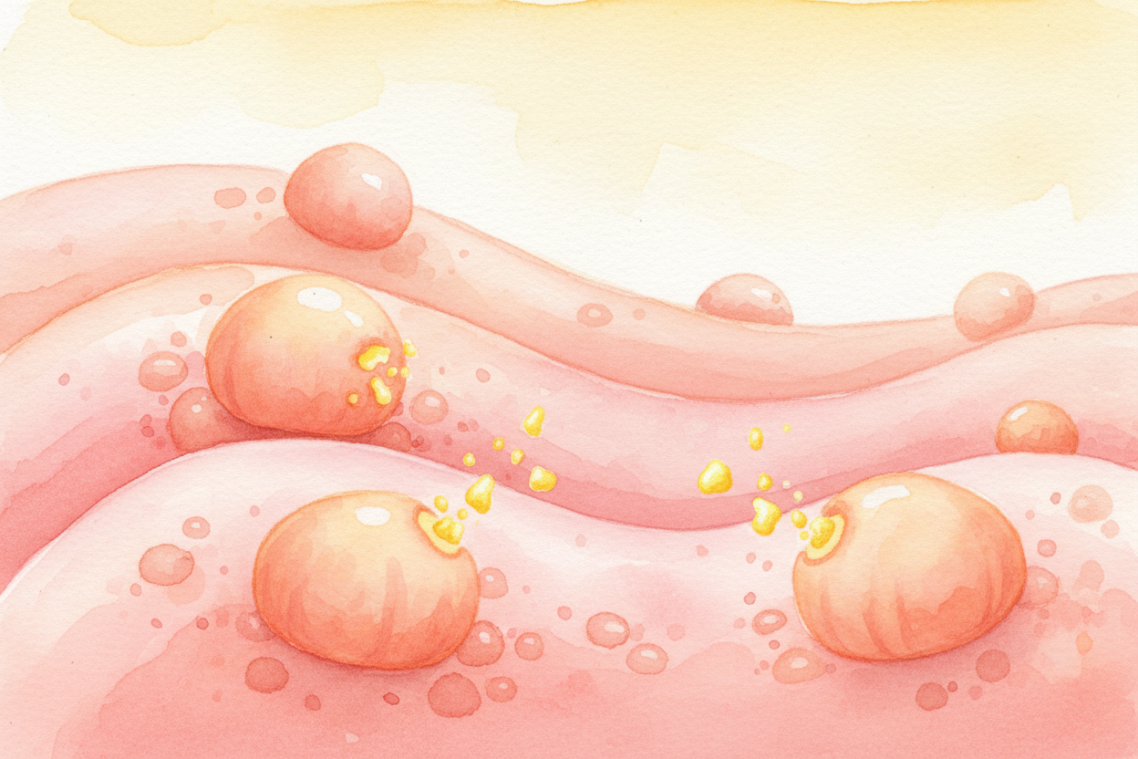 Your tongue is covered in thousands of ++taste buds++ — little bumps that are **like tiny laboratories**, each one testi