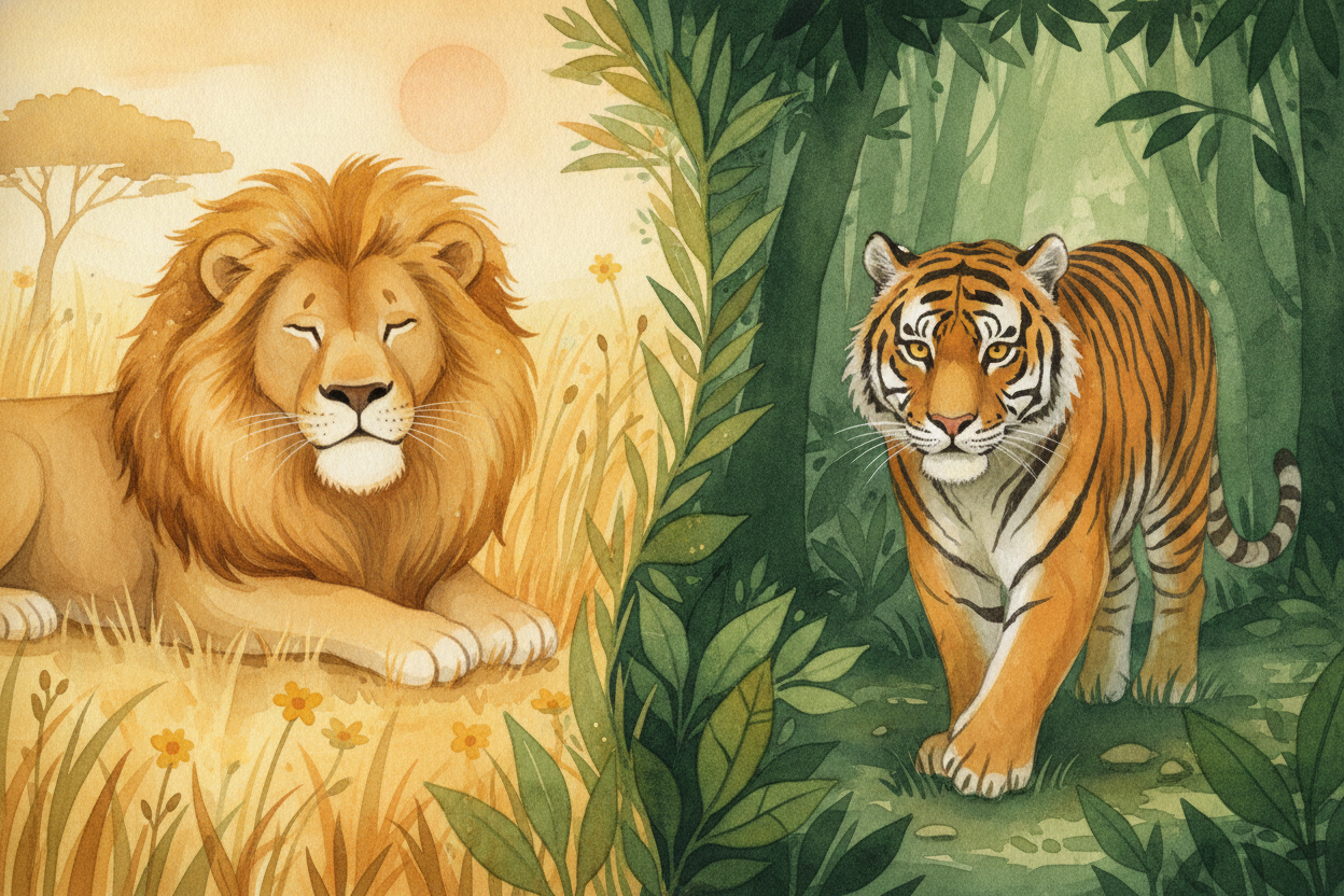 ~~Picture two big cats~~, both with the same powerful muscles and the same enormous yawn. One throws a **giant slumber p