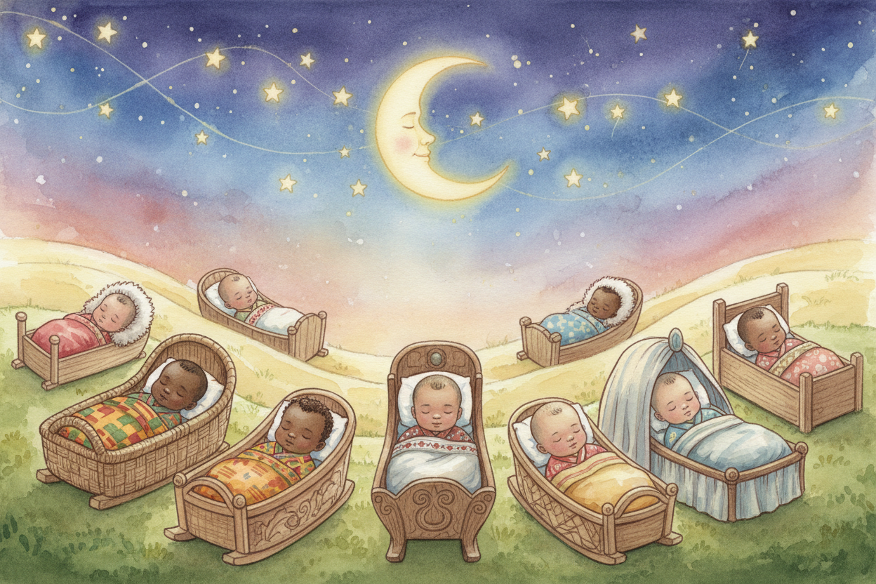 ~~So why do lullabies sound the same everywhere?~~ Because **babies are the same everywhere**. They all need the same th