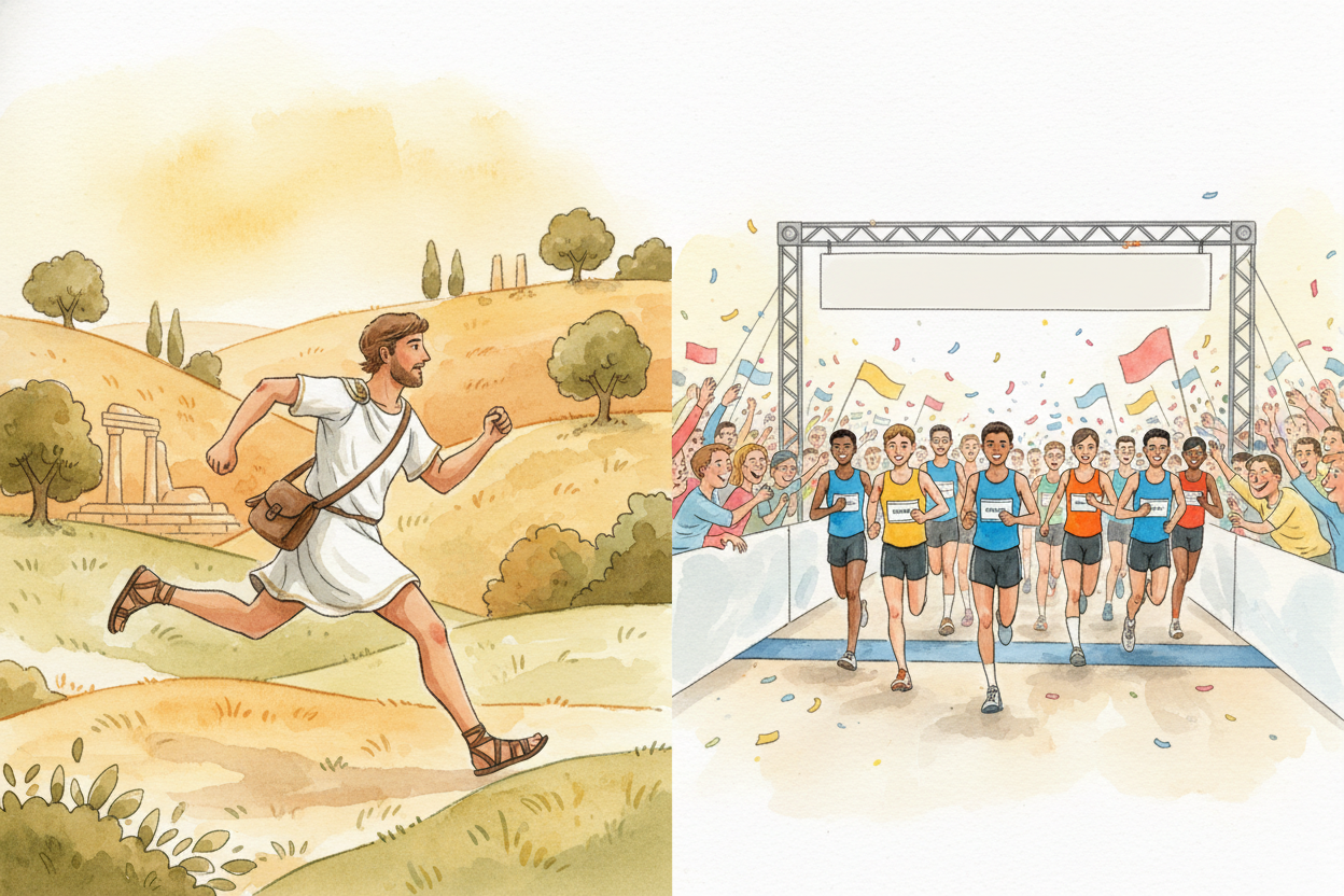 You've probably heard of marathons — those races where people run **26.2 miles**, which is a **weirdly specific number**