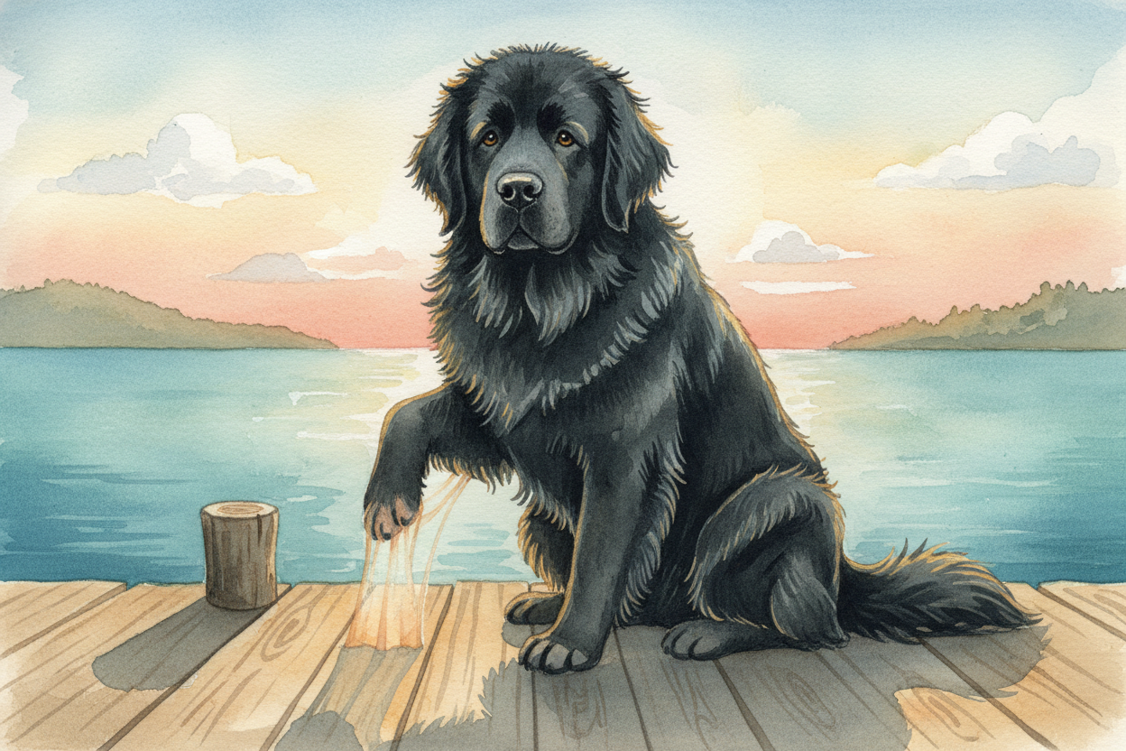 Have you ever looked at a Newfoundland dog's paw and noticed ~~something strange?~~ Between each toe, there's extra skin