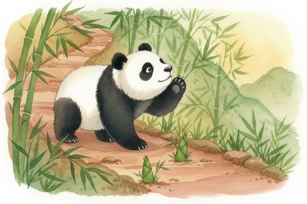 Different bamboo species grow at different elevations, and ++pandas++ **follow the seasons up and down the mountain**, *