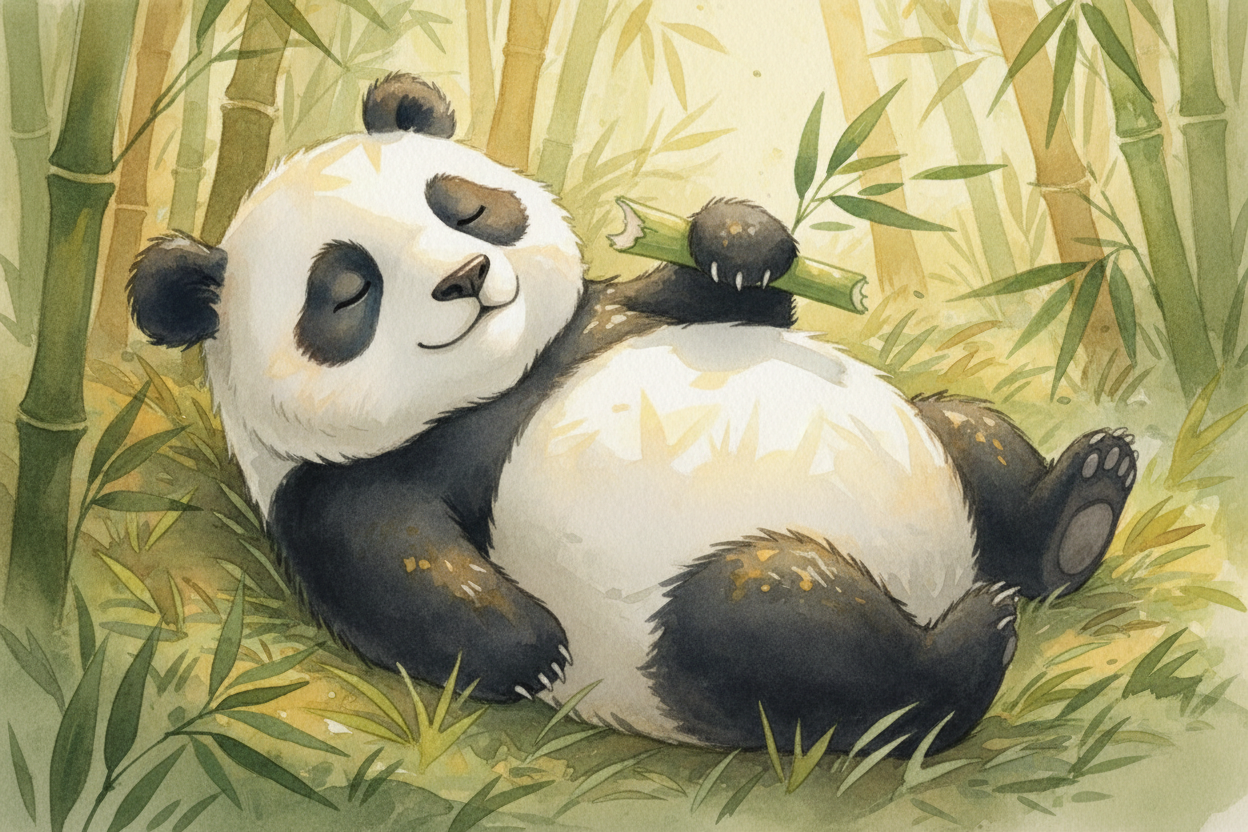 ~~So pandas don't eat bamboo because they love it~~ — they eat it because **it's there**, because they got good at it, a