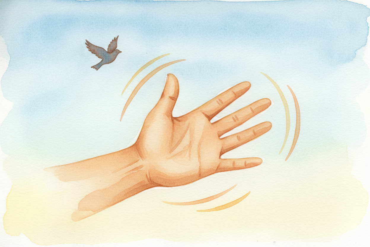 ~~But why wave it side to side?~~ Why not just hold it still? Because **movement catches the eye**. *Your brain is wired