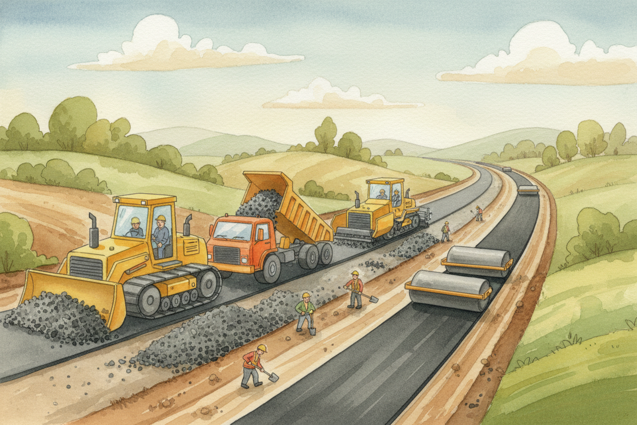 ~~Here's the thing:~~ building a road costs a fortune. You need bulldozers to flatten the ground, dump trucks hauling gr