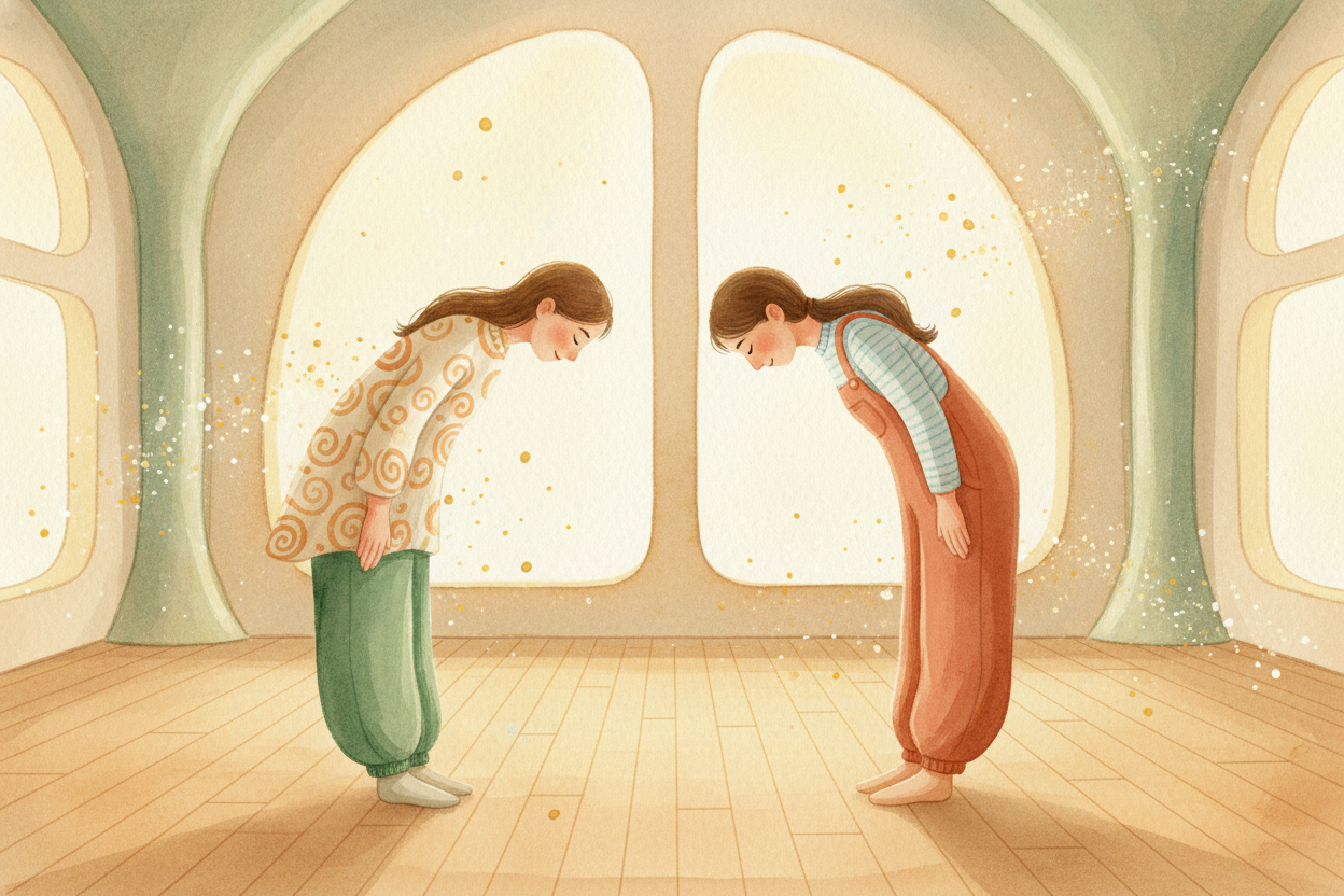 But not everyone shakes. In ++Japan++, ++Korea++, and many other places, people bow instead. Bowing works differently: y