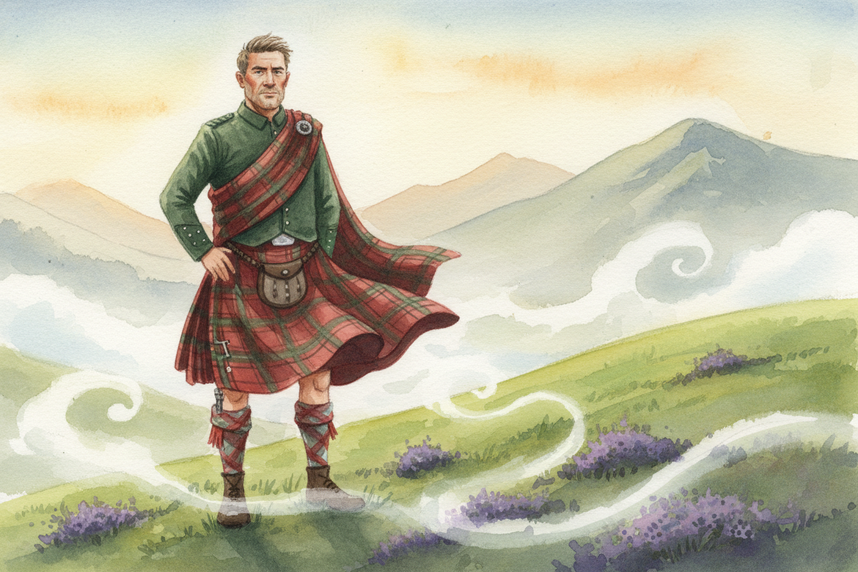 But weather doesn't explain everything. Take ++Scotland++'s kilt—a **knee-length skirt made of wool** in a plaid pattern