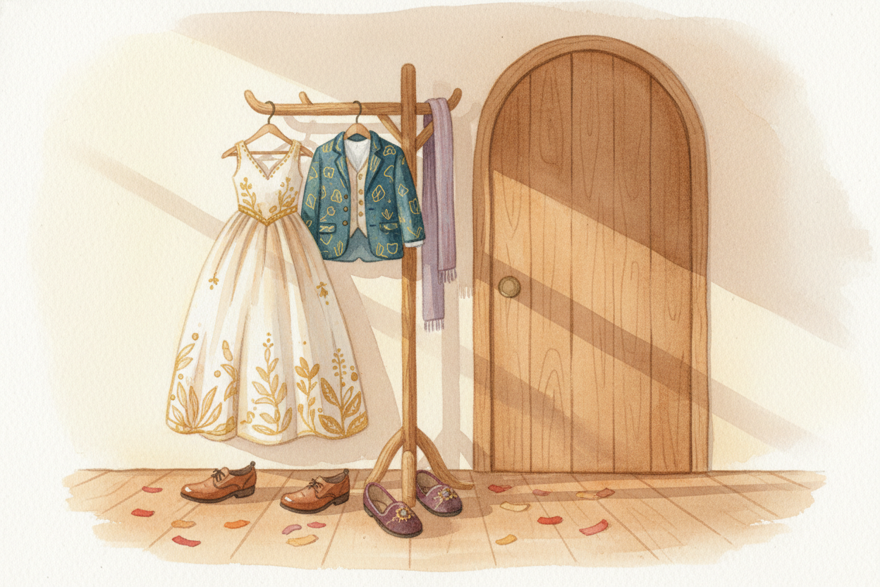 So we dress up because **celebration deserves ceremony**. Because *effort shows love*. Because the right clothes turn a 