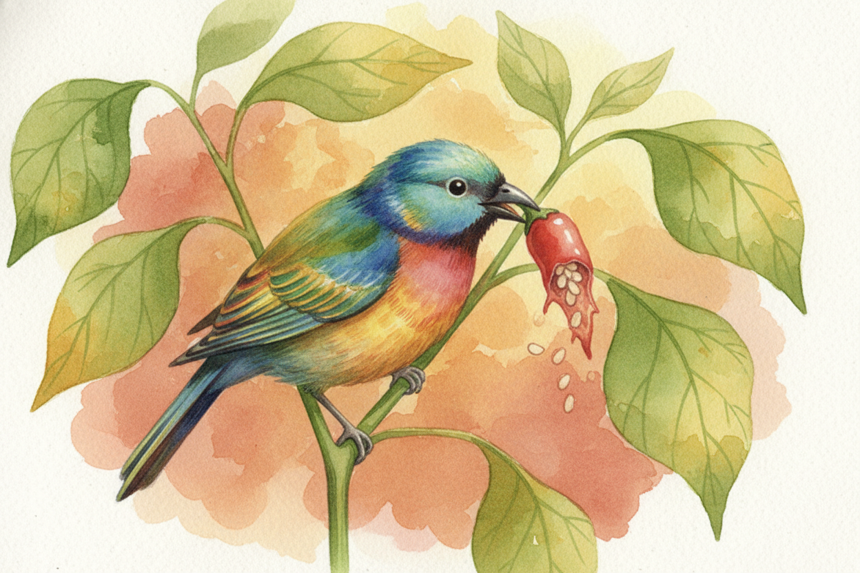Why does the pepper bother making capsaicin at all? Because it wants birds to eat its fruits, not mammals. **Birds can't