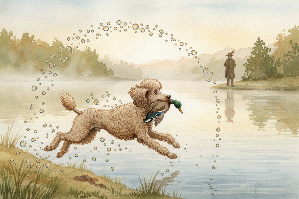 Long ago in ++Germany and France++, ++Poodles++ had a job: ~~leaping into cold rivers and lakes~~ to fetch ducks that hu