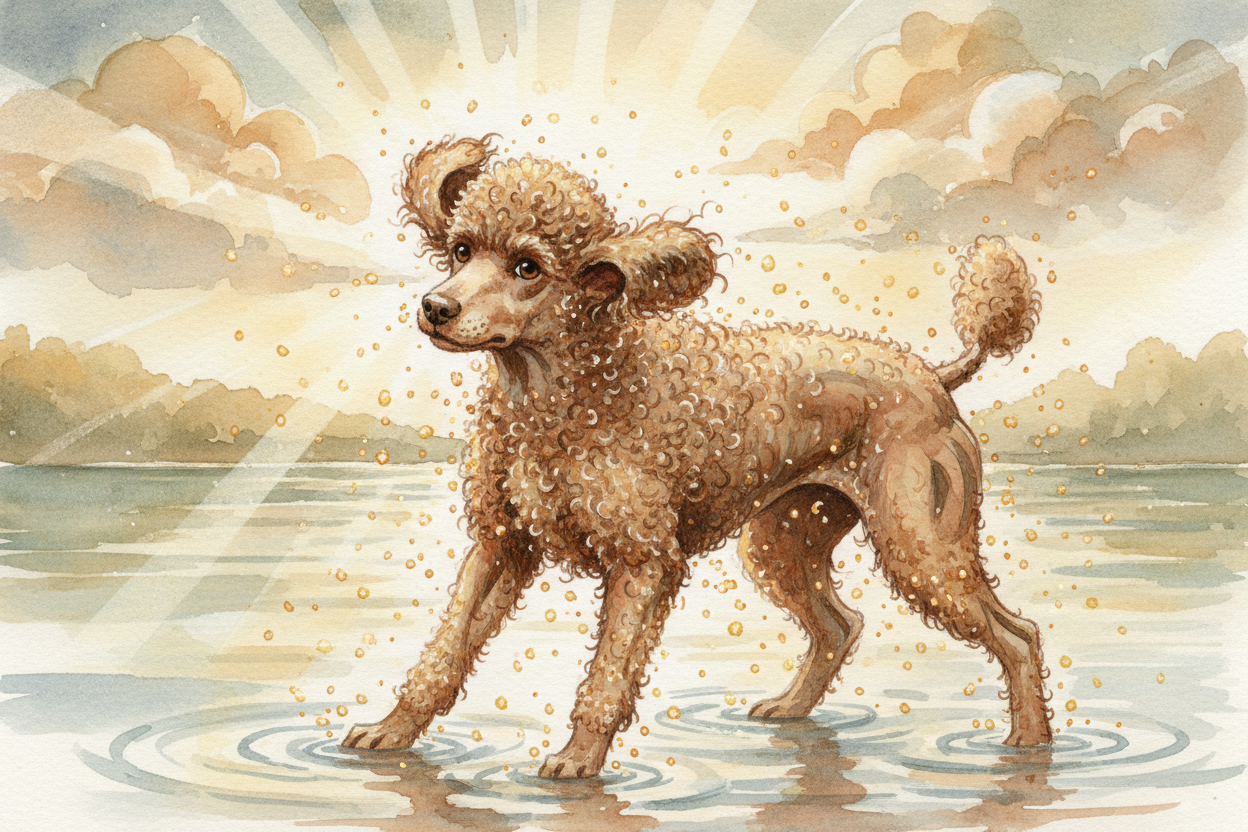 So the Poodle's famous coat is really a **wetsuit, an air-trapping life jacket, and a self-contained lost-and-found** fo