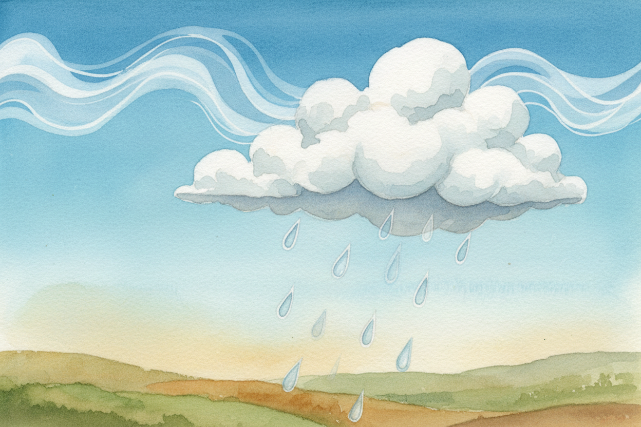 ~~Where do all those escaped water molecules go?~~ **Up into the sky.** They float around as *invisible vapor* until the