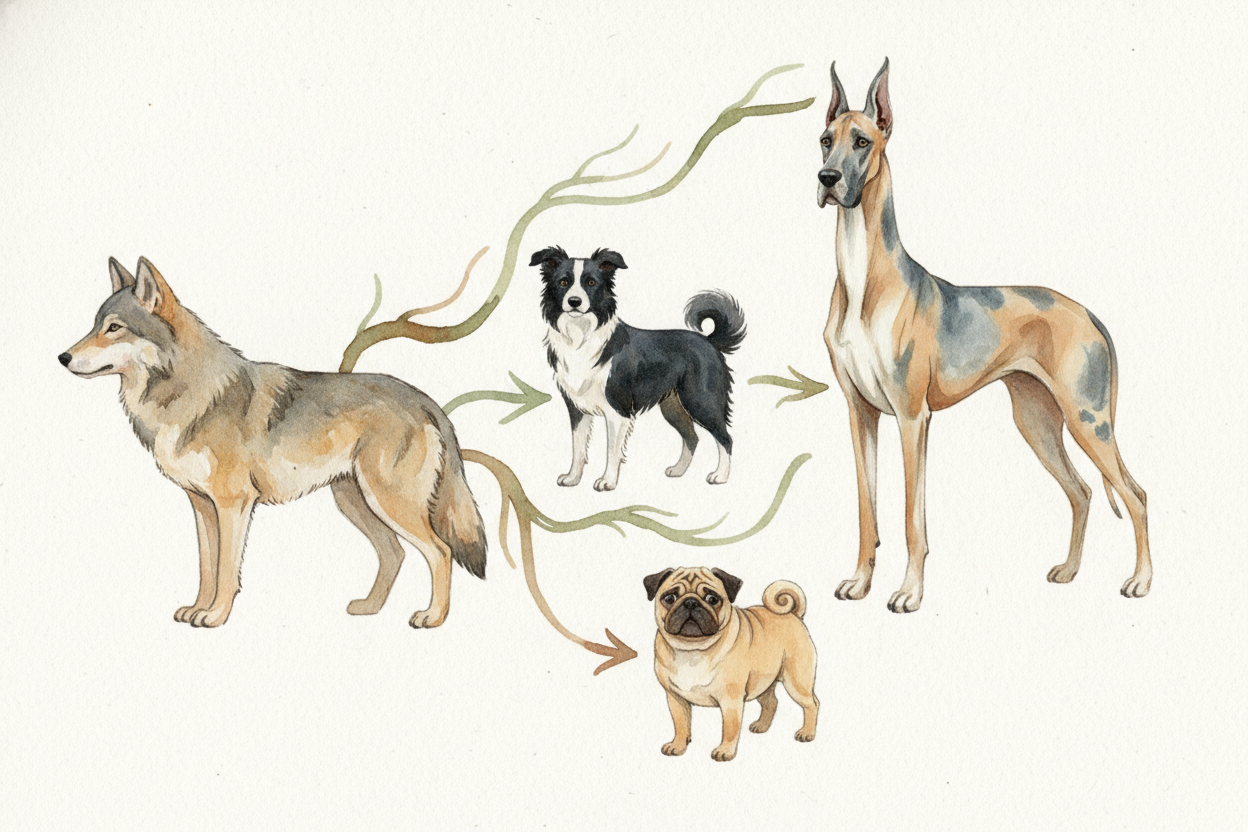 This is called ++selective breeding++ — *picking certain traits you want and breeding dogs that have them*. It's how hum