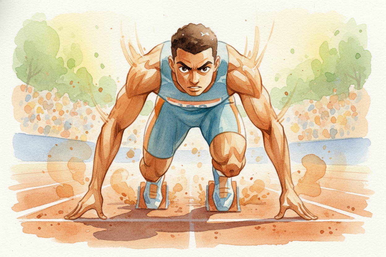 **Reaction time matters too.** In a crouch, your muscles are already tense, your brain already sending "go" signals down