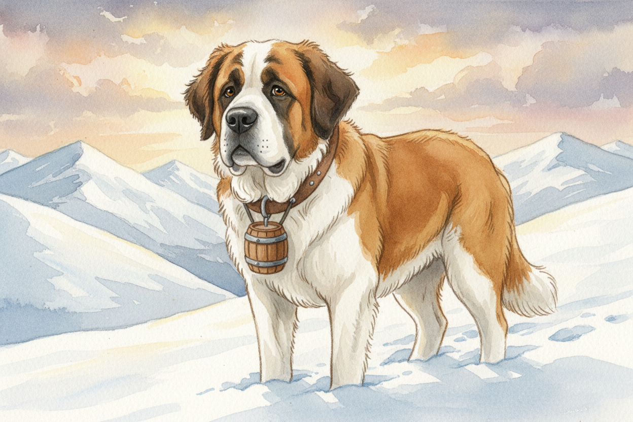 You've probably seen pictures of ++Saint Bernards++ — those massive, droopy-faced dogs with barrels around their necks, 