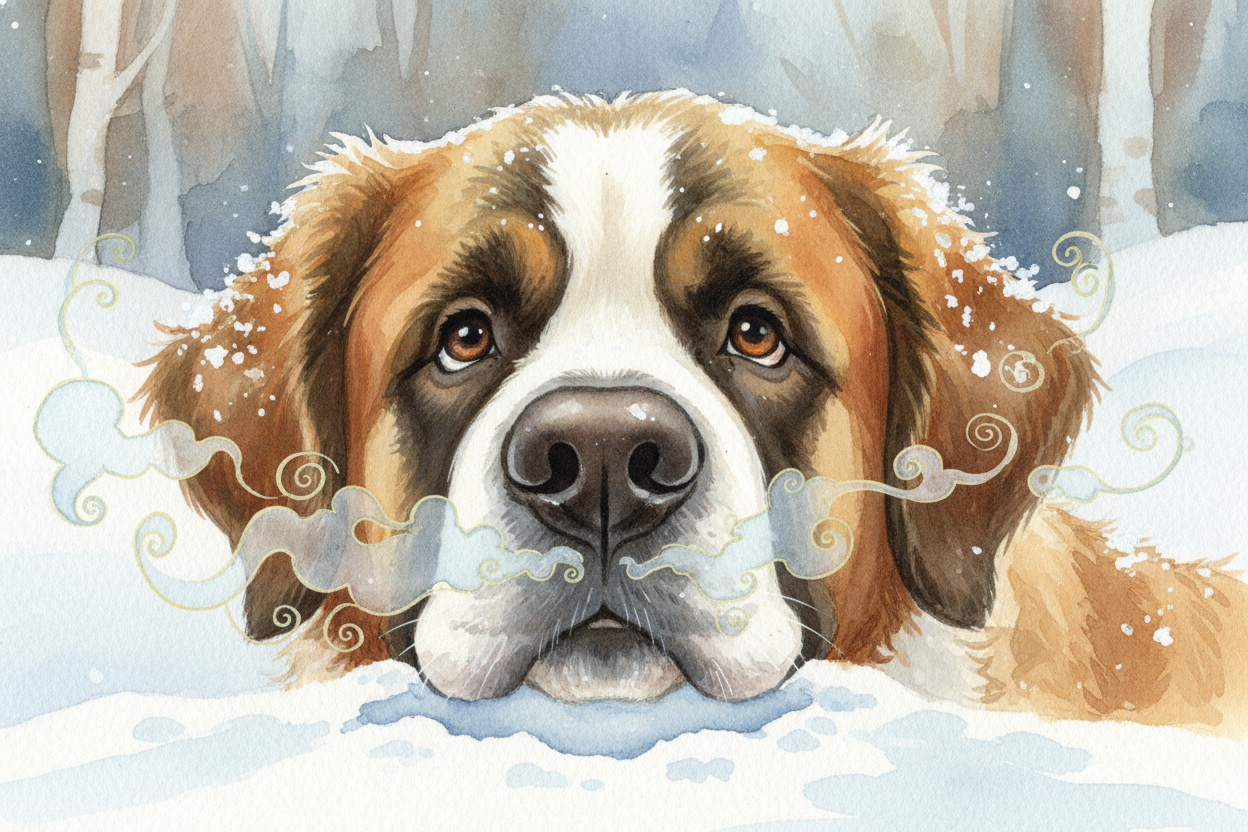 ++Here's what was happening:++ dogs have noses about **100,000 times more sensitive** than ours. Even under several feet