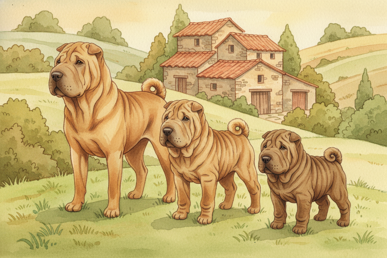 Breeders noticed which dogs ~~survived fights with fewer injuries~~, and those dogs — **the extra-wrinkly ones** — had m