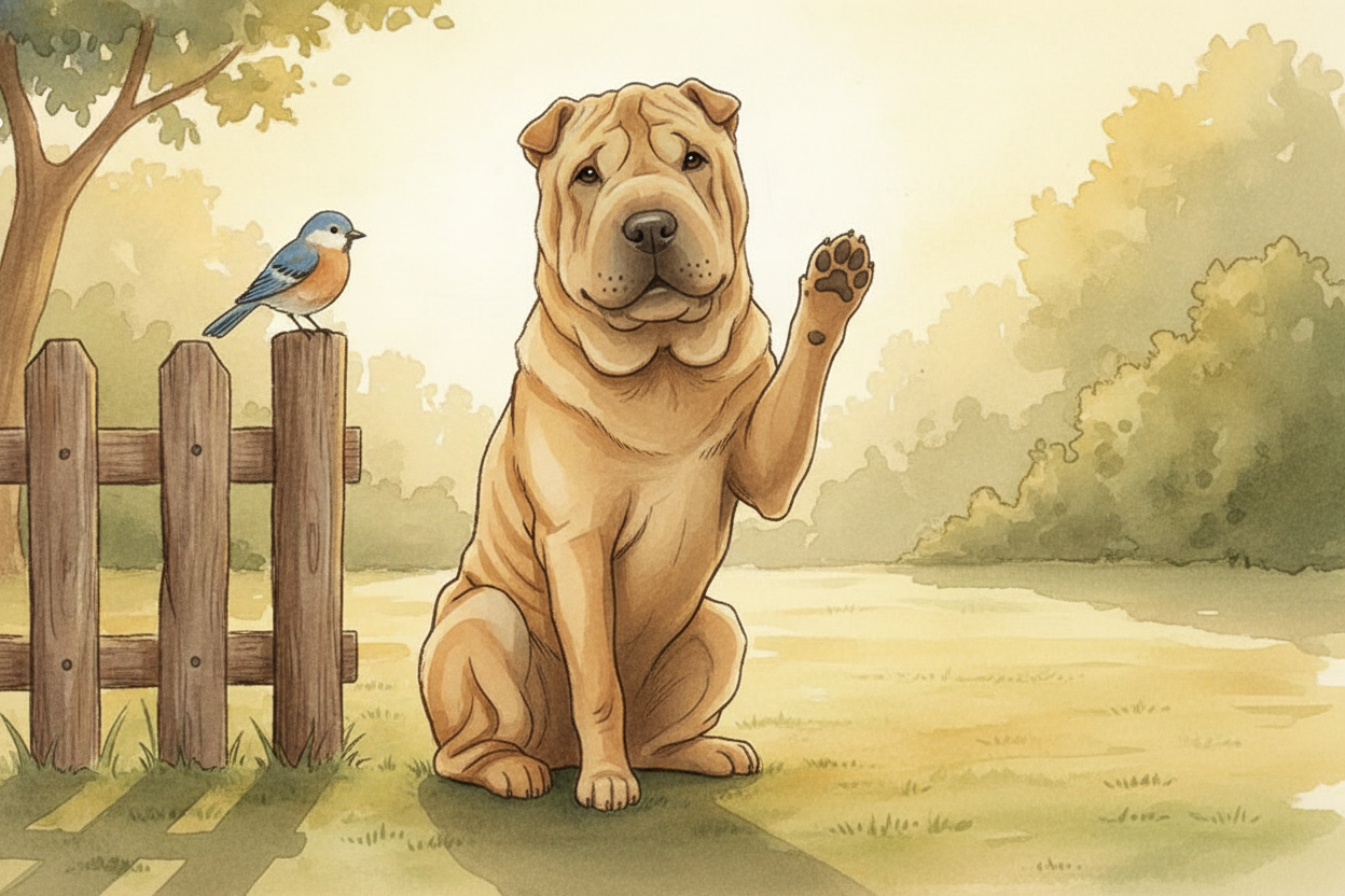 So when you see a ++Shar-Pei++ today, you're looking at a living piece of engineering — **two thousand years** of farmer