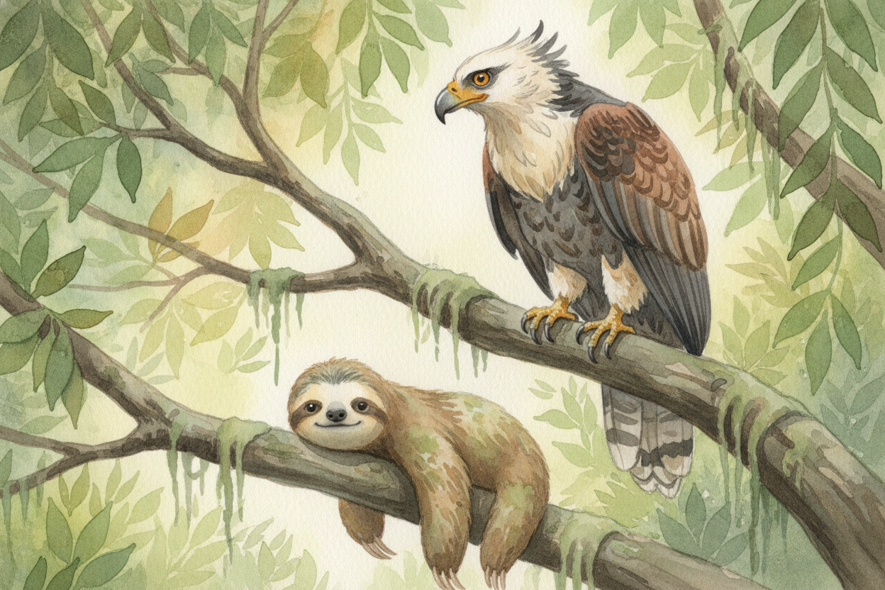 Moving slowly has a wonderful side effect: **you become invisible to predators**. Eagles and jaguars hunt by spotting mo