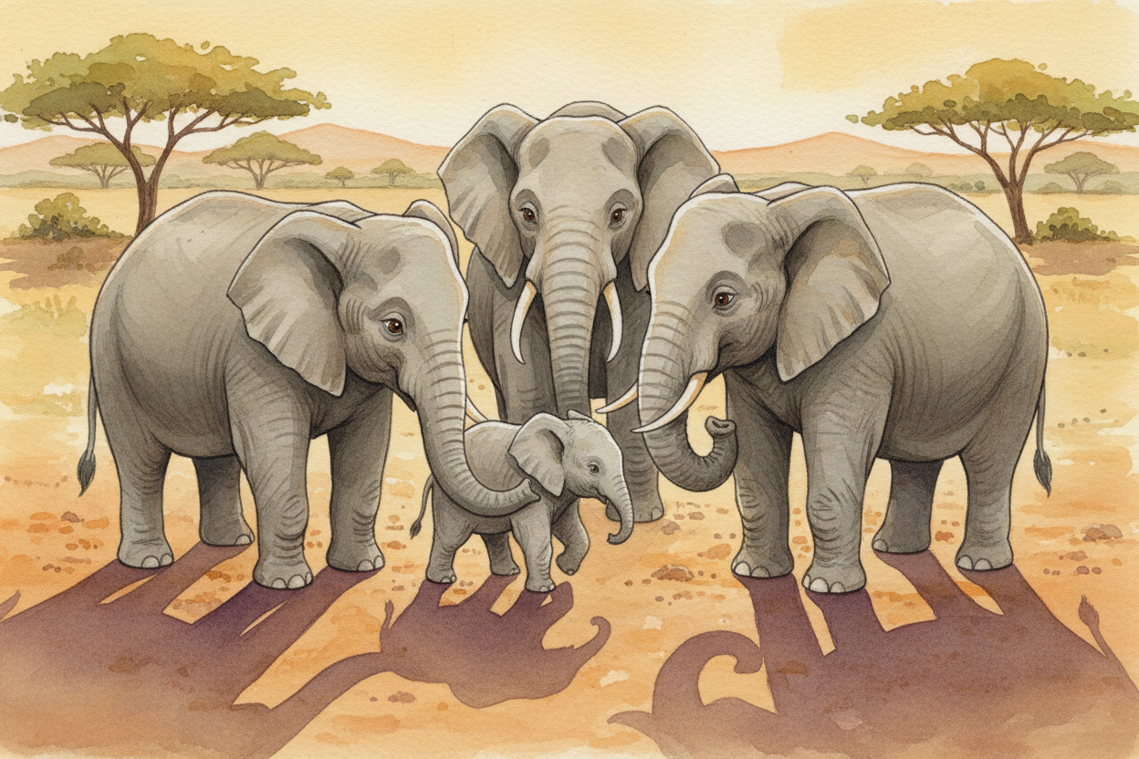Some animals live in groups because raising babies is exhausting work. Elephants have **baby-sitting squads**: when a mo