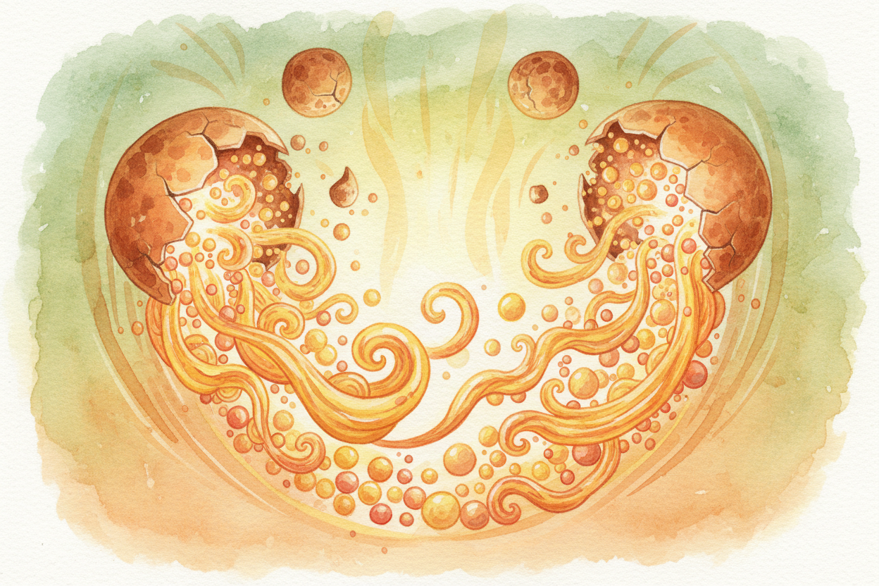 **Heat breaks those boxes open**. When you cook something, the heat makes the cell walls ~~crack and burst~~. Suddenly a