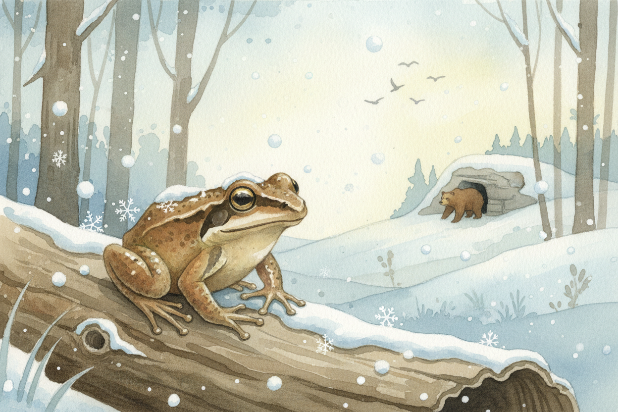 Most animals run from winter. They fly south, dig deep, or hide in caves. But in the frozen forests of ++Alaska and Cana