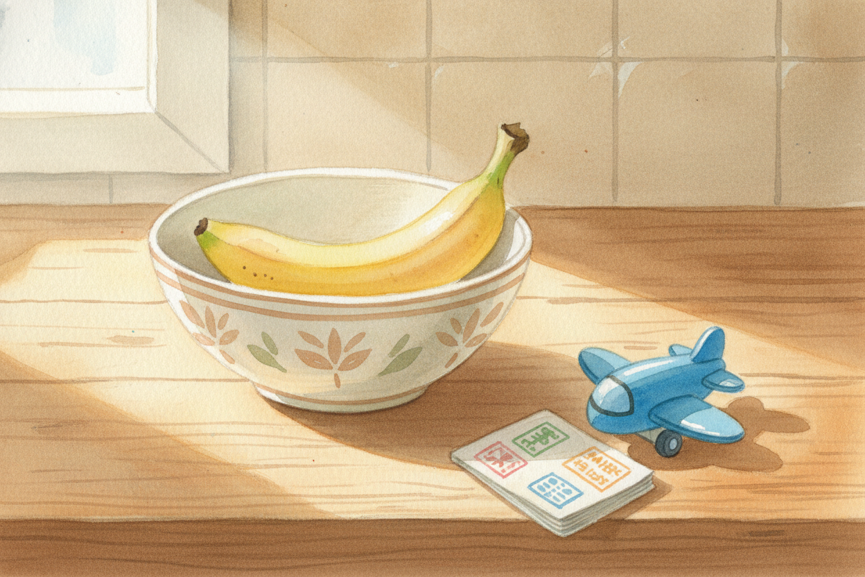 Your banana **traveled farther than you did last year**. It flew across an ocean, rode in a truck, and waited in a wareh