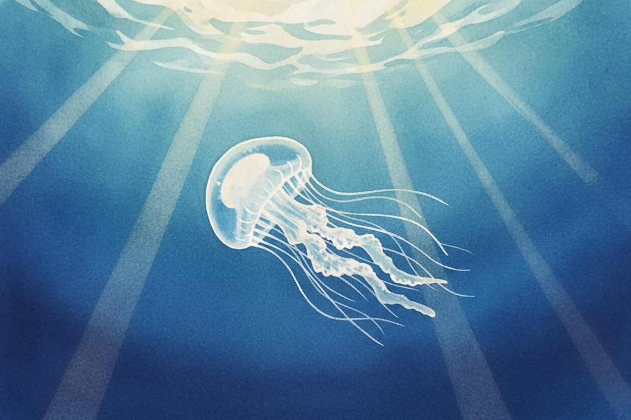 There's a tiny jellyfish, no bigger than your pinky nail, floating in the Mediterranean Sea right now. It might be a hun