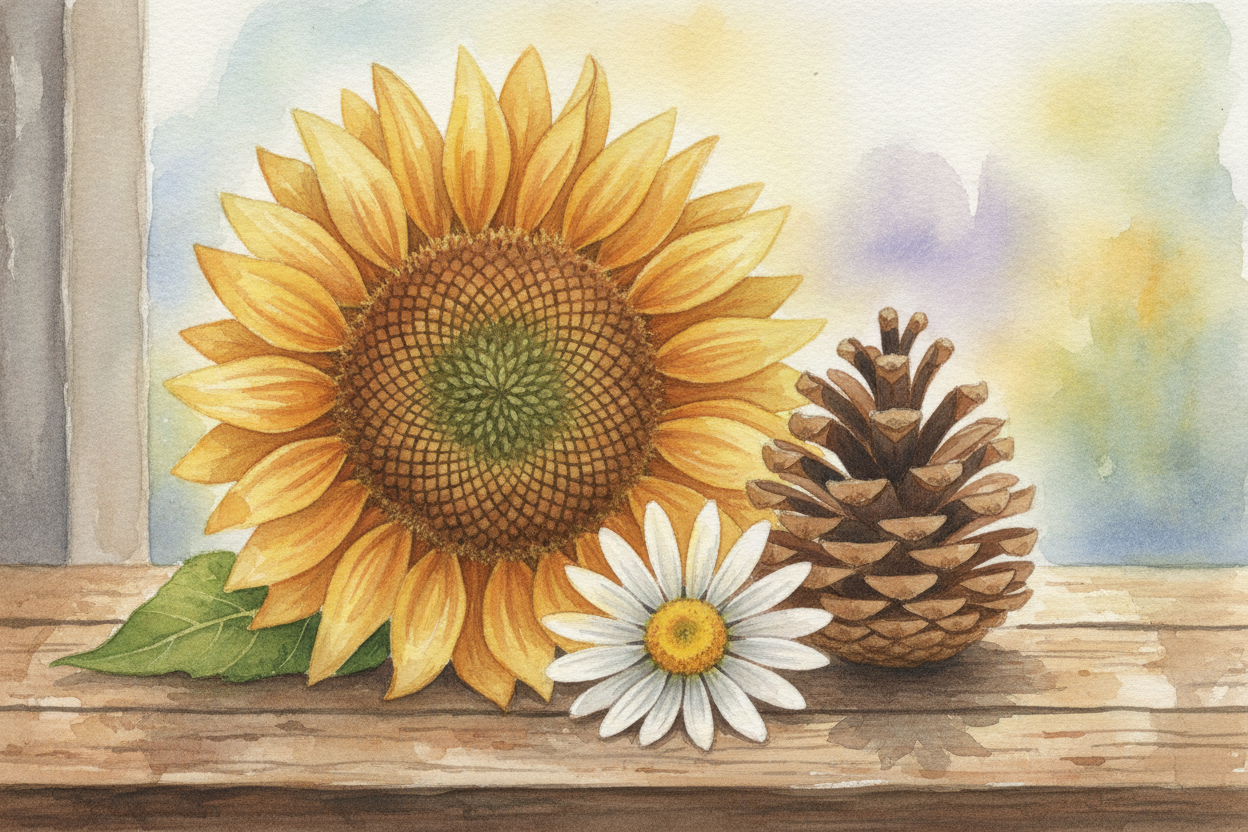 Count the petals on a daisy, the spirals on a pinecone, the swirl of a sunflower's seeds. ~~Strange thing:~~ *the same h