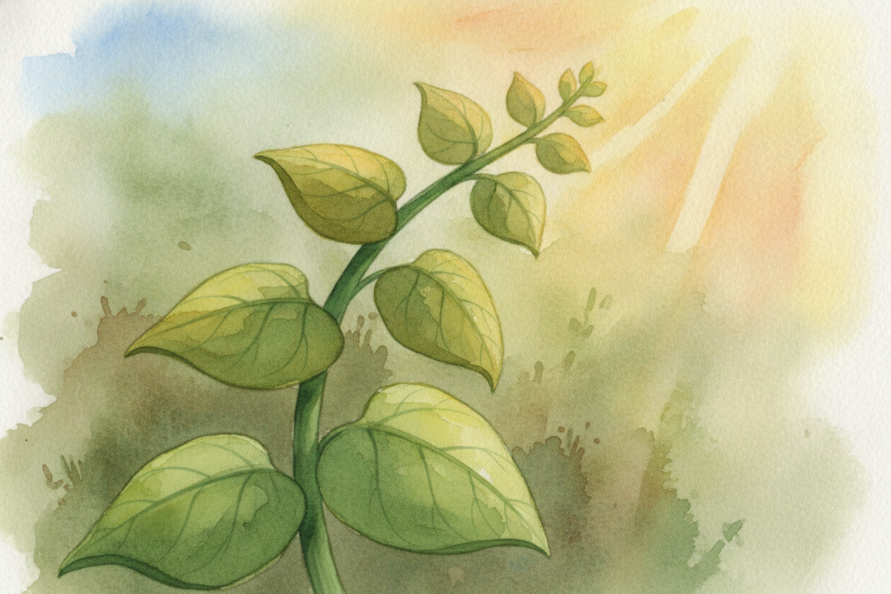 ~~Picture a plant~~ growing new leaves around its stem, one at a time. Each new leaf wants sunlight. If a leaf grows rig