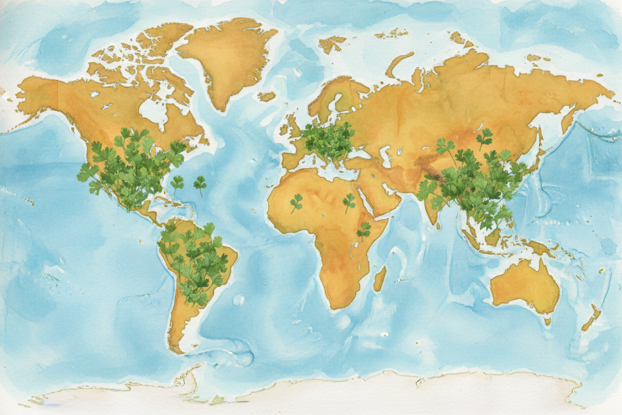 Scientists think the cilantro-soap gene became common in ++Europe++, where cilantro wasn't traditionally eaten much. In 