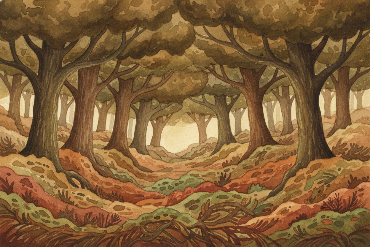 ~~These seeds have a problem.~~ They're surrounded by **giant trees that hog all the sunlight**, and the ground is cover