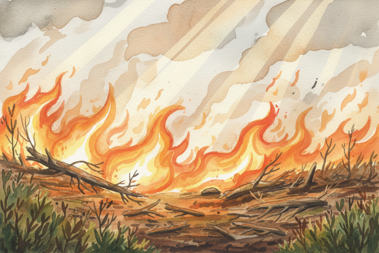 ~~Then one day, a wildfire sweeps through.~~ The flames are terrifying, but they're also doing something important: **cl