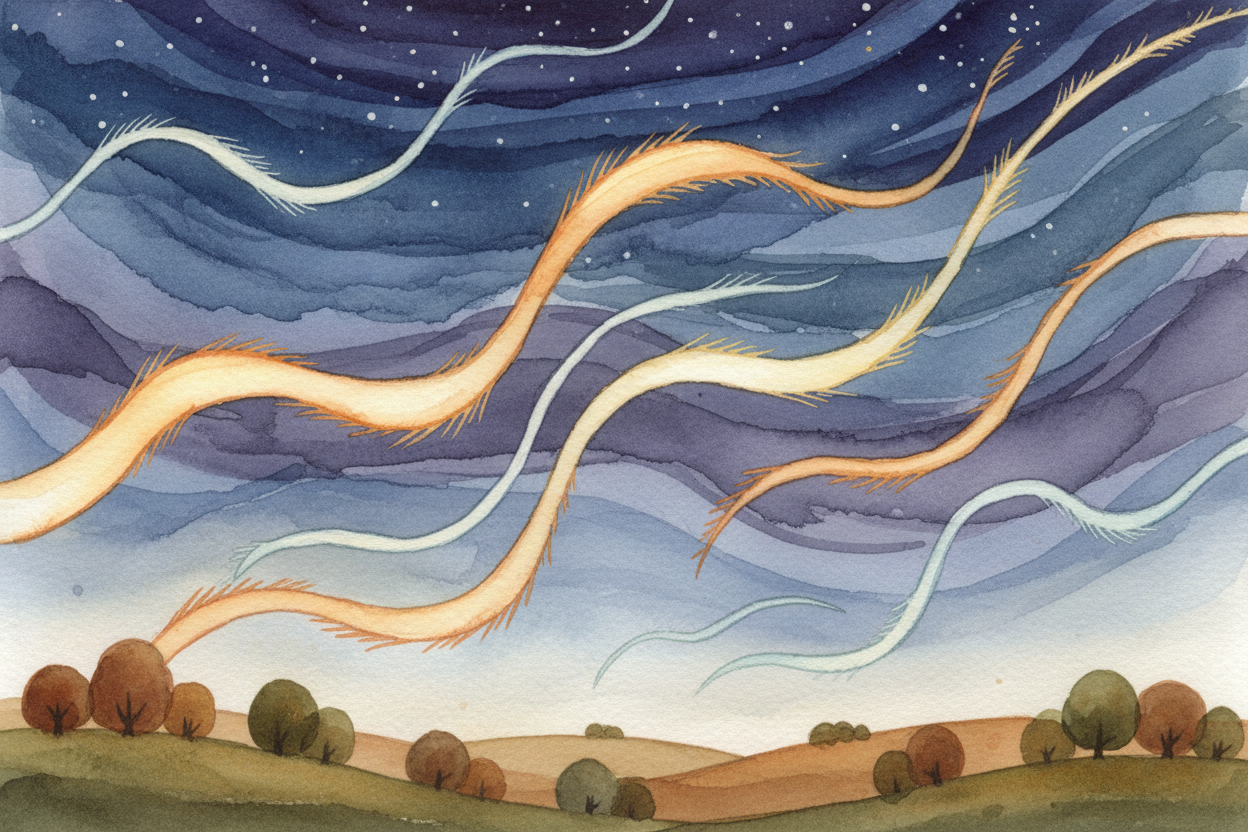 The starlight gets **jostled and bent** this way, then that way, **fifty times a second** as it passes through different