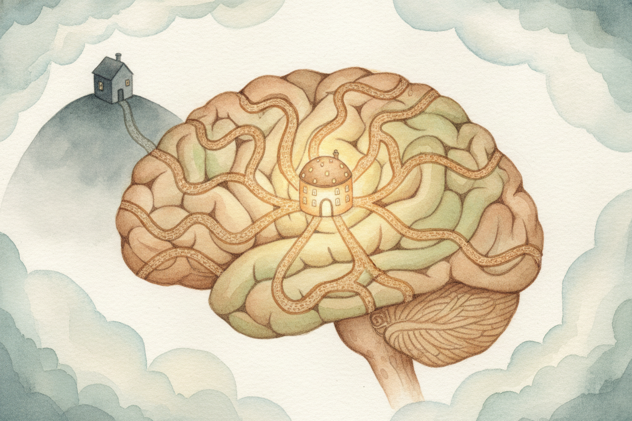 ~~Your memory is not a filing cabinet~~ where facts sit politely in folders. It's more like **a city of roads**. A fact 