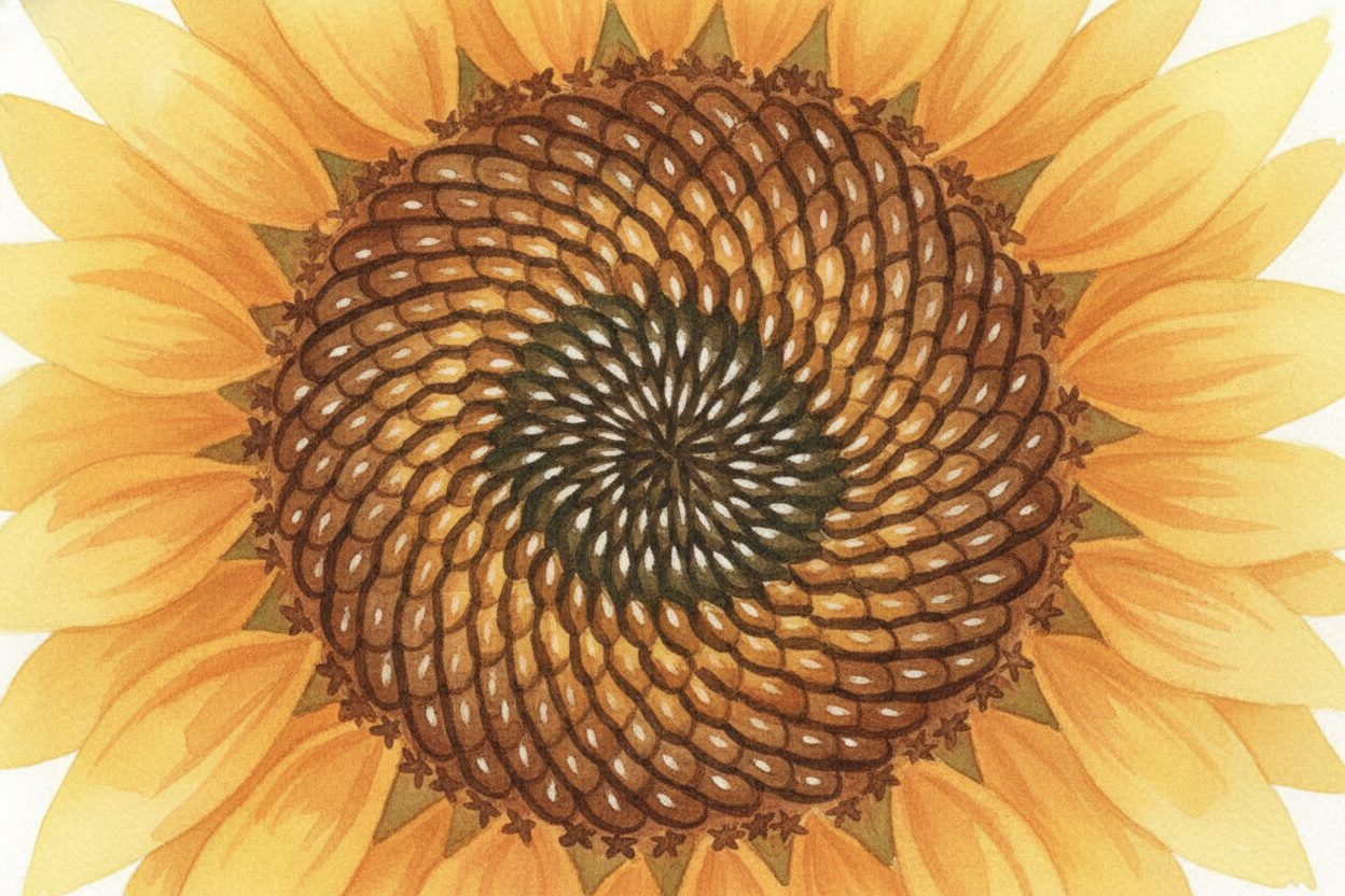 ~~Look closely~~ at a sunflower's face. Not at the yellow petals — those are just the frame. Look at the center, where h