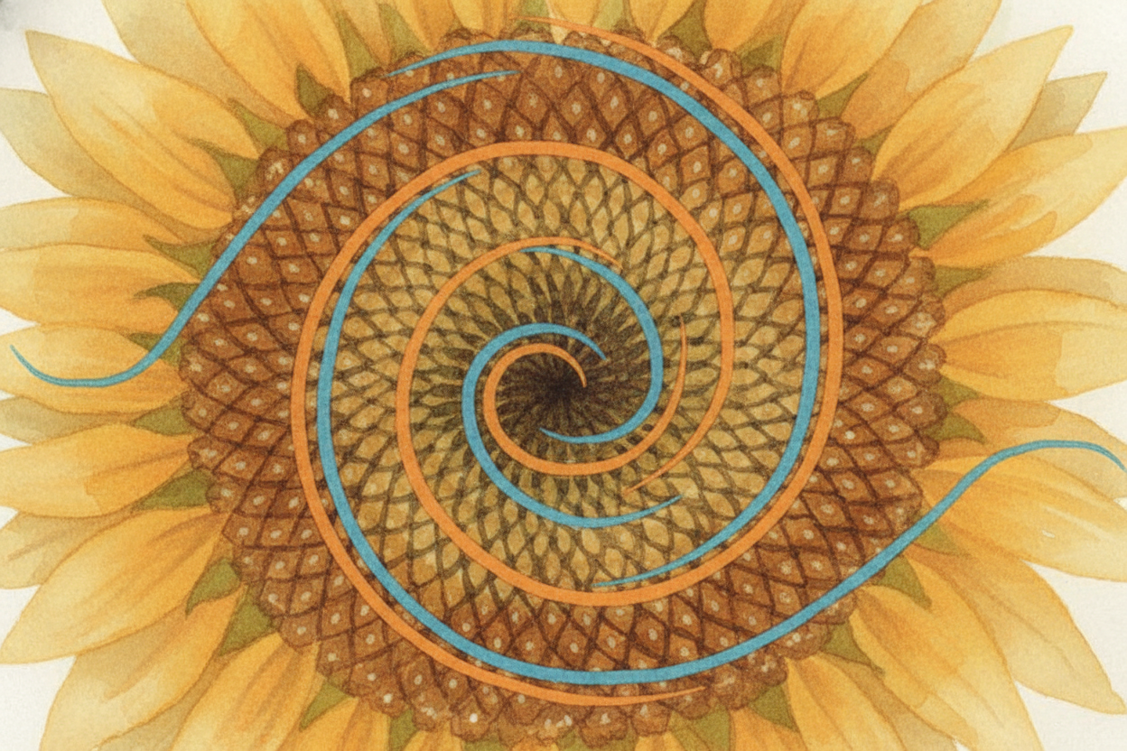 Count the spirals. You'll find them curving both clockwise and counterclockwise, and ~~here's the wild part:~~ the numbe