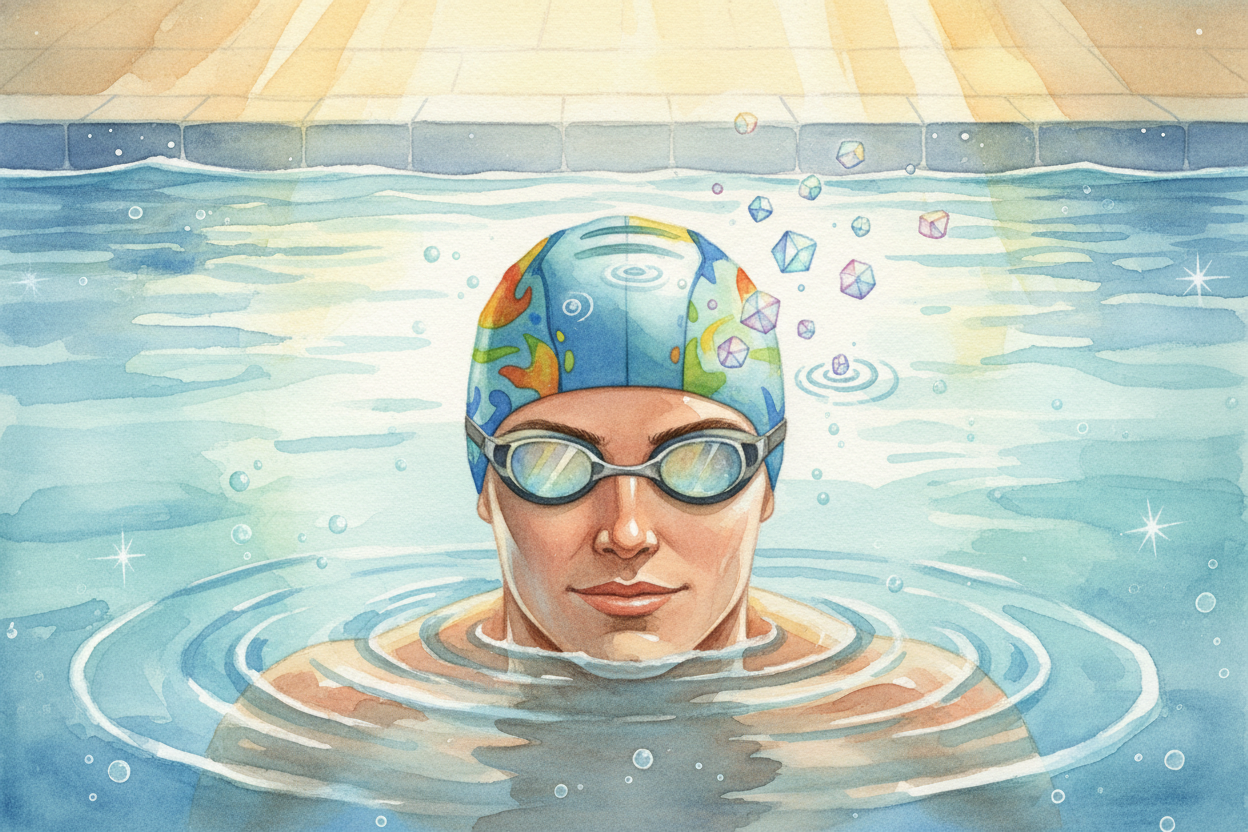 But speed isn't the only reason. Caps also protect your hair from chlorine, the chemical pools use to stay clean. ++Chlo