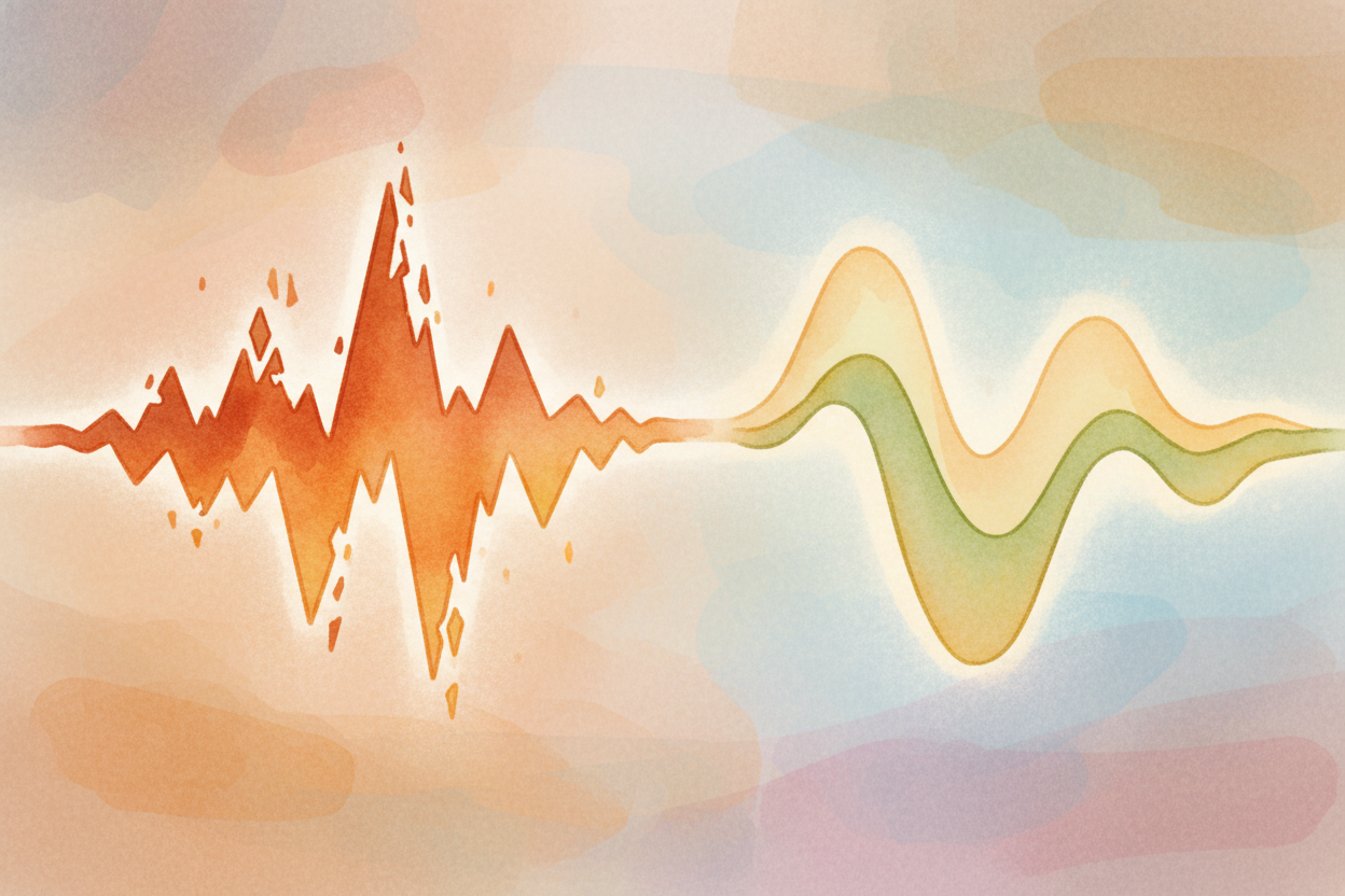 ~~So right from the start,~~ the air vibrates differently. **Buzzing lips** make a bright, raspy wave — full of sharp li