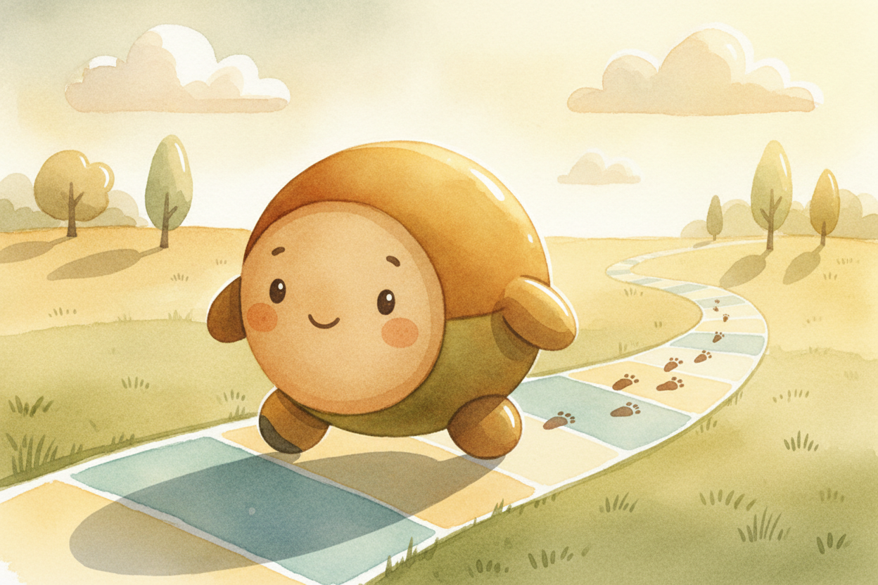 Now imagine you're a **little walker** on that number-line road. Multiplying by a positive number means "*keep walking t